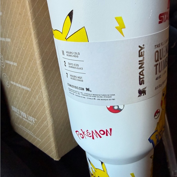 New Stanley Pokemon 40oz white and red Quencher Tumbler Pikachu - Picture 3 of 7